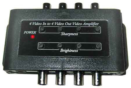 Video Only 4 Input and 4 Output, 4 level controls with BNC connectors.