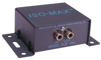 Single channel low frequency audio isolator (RCA). 