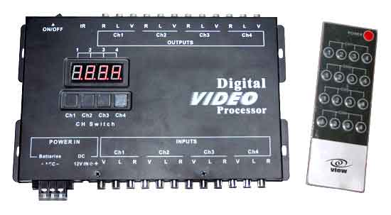 4 by 4 Digital Stereo Audio and Video Switcher Allows up to 4 Users to watch 4 seperate sources